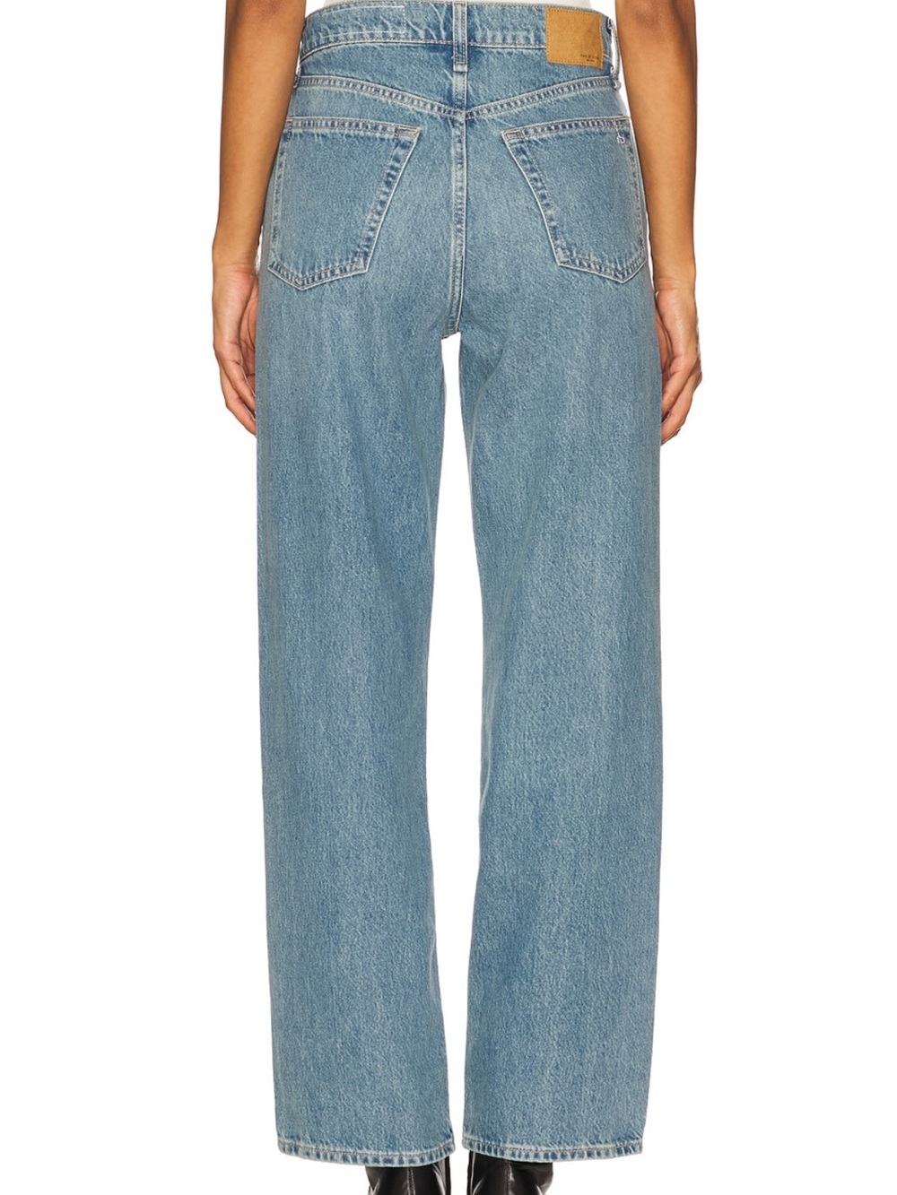 rag & bone High-Rise Straight Jeans - Light Blue Wash - Picture 4 of 4